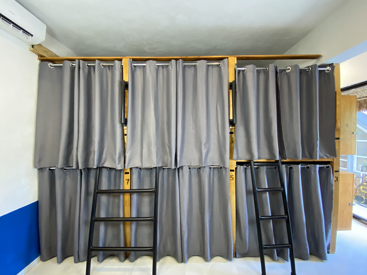 Girls only dorm room at Maui Hostels Tulum – female-only accommodation